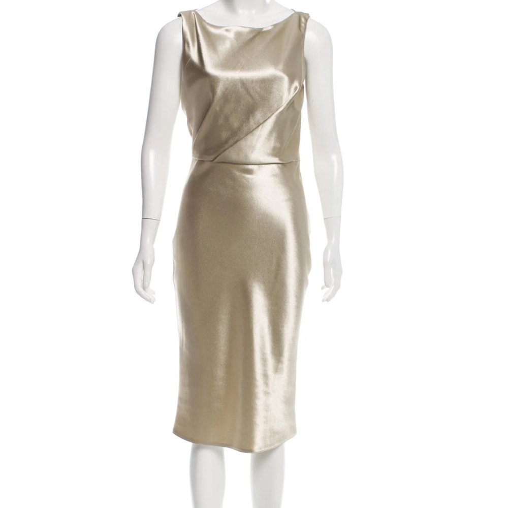 Nili Lotan “Anne” Gold Midi Dress sz 8 $625 - Picture 5 of 15
